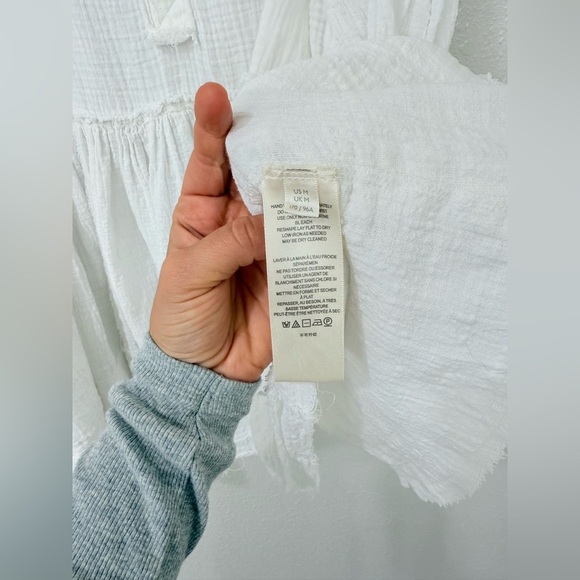 Free People Farrah Lace Pieced Swing Top Shirt Oversize Size M - Picture 7 of 12